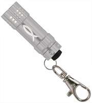 LED-Taschenlampe mit Karabiner "Fisch" - silber LED-Taschenlampe mit Karabiner "Fisch" - silber