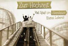 Faltkarte "Holzachterbahn" - Hochzeit