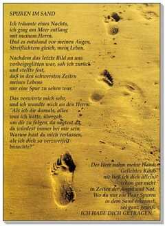 Postkarten: Spuren im Sand, 4 Stück