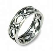 Fingerring "Fische" - ausgestanzt - 20 mm Fingerring "Fische" - ausgestanzt - 20 mm