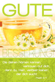 Faltkarte "Gute Besserung" Teetasse - 5 Stück Faltkarte "Gute Besserung" Teetasse - 5 Stück