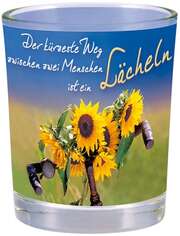 Windlicht "Der kürzeste Weg zwischen zwei Menschen ist ein Lächeln" Windlicht "Der kürzeste Weg zwischen zwei Menschen ist ein Lächeln"