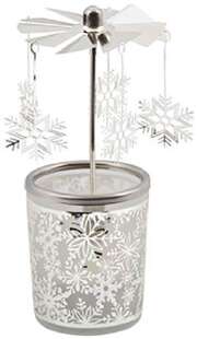 Glas-Windlicht mit Karussell "Schneeflocke" Glas-Windlicht mit Karussell "Schneeflocke"