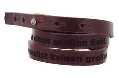 Wickelarmband Leder "Du brauchst keinen großen Glauben" Wickelarmband Leder "Du brauchst keinen großen Glauben"